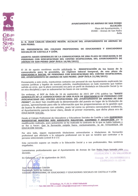 Carta Arenas San Pedro registrada web