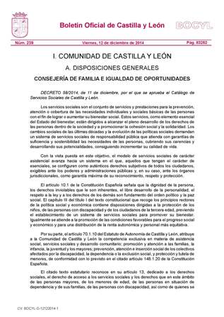 DECRETO 58 2014 Catalogo Ser Soc CyL