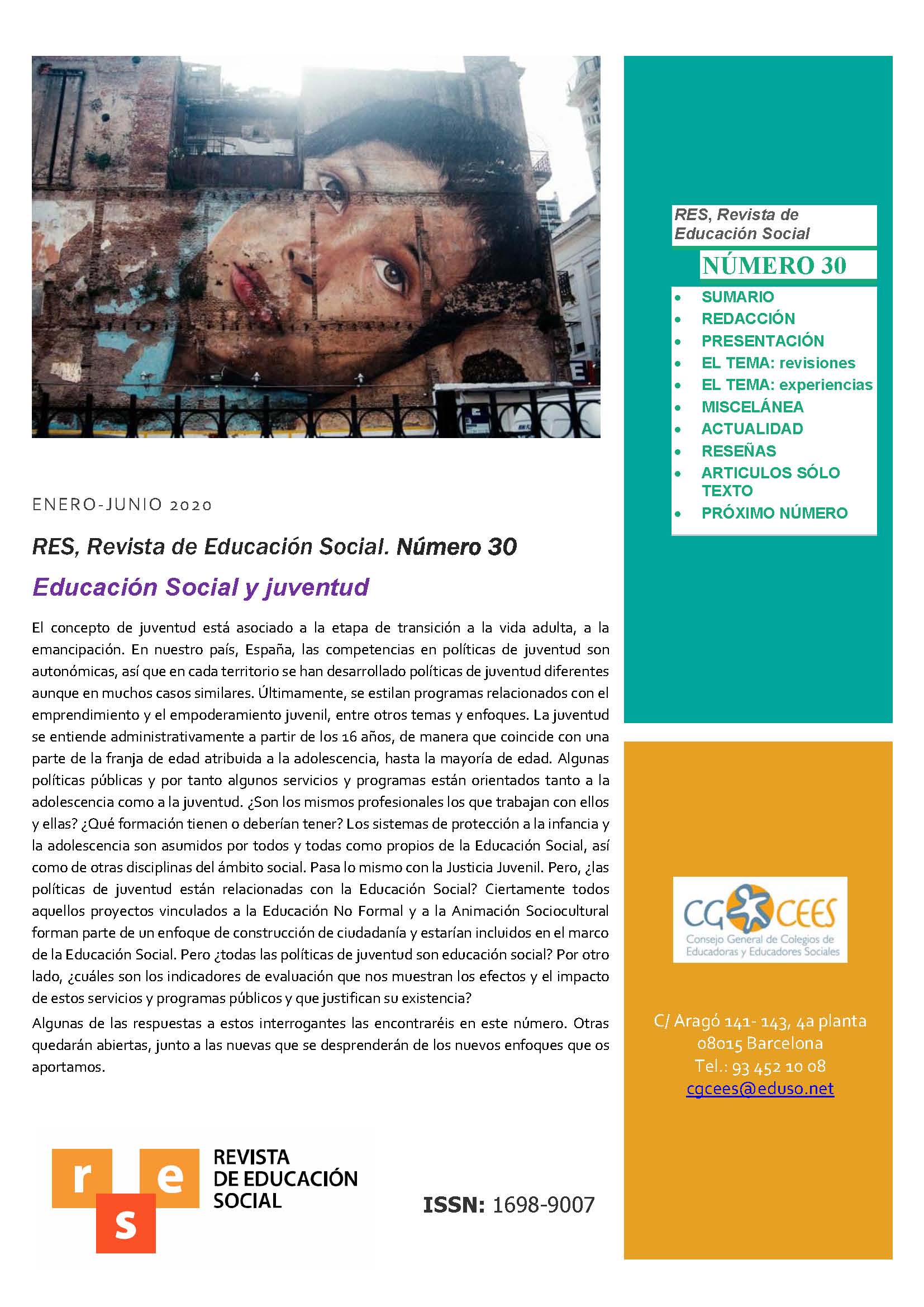 REVISTA RES Nº 30 "EDUCACIÓN SOCIAL Y JUVENTUD"