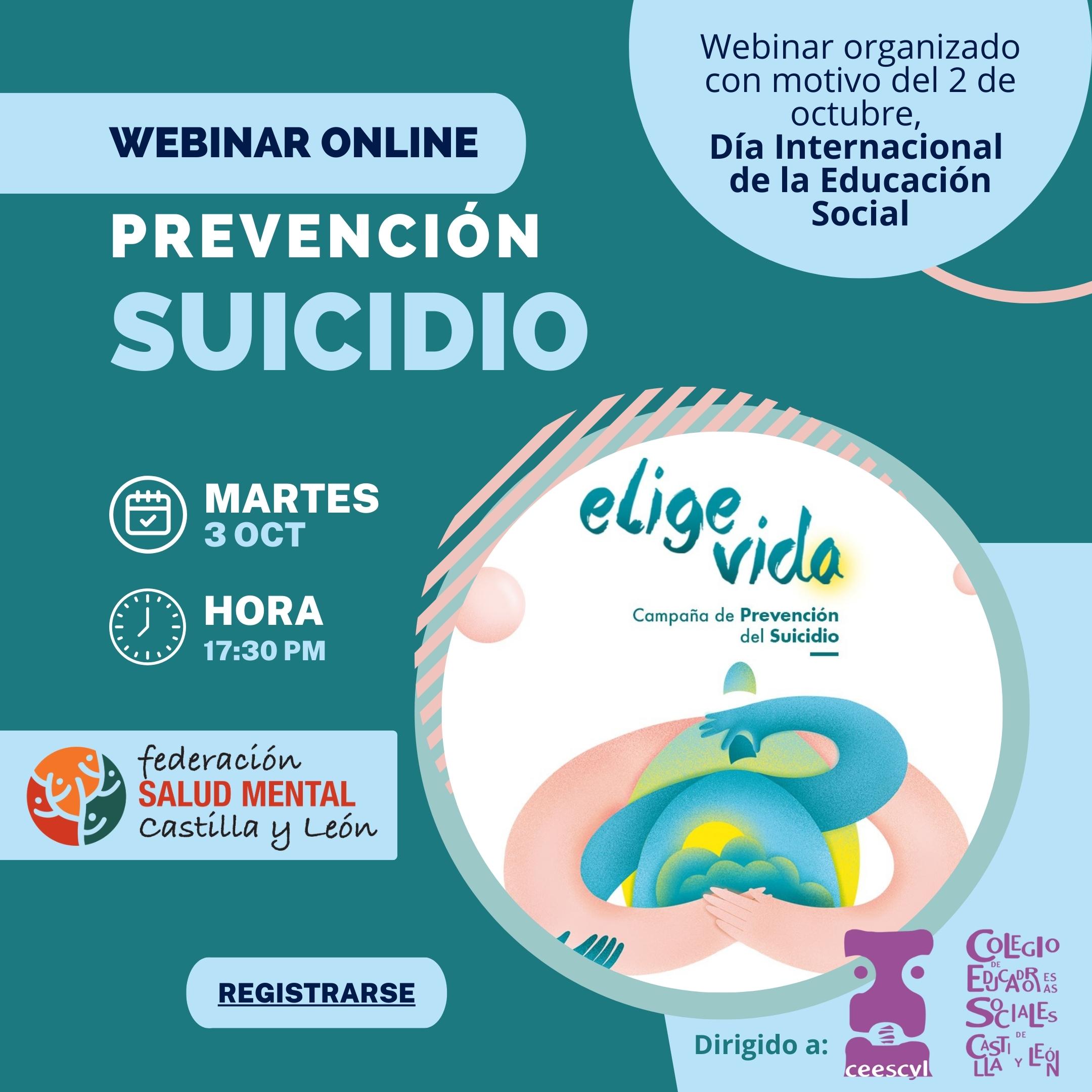 CELEBRACIÓN DEL DÍA INTERNACIONAL DE LA EDUCACIÓN SOCIAL - WEBINAR “PREVENCIÓN DEL SUICIDIO”. ON LINE. 3 OCTUBRE 2023