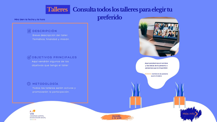 ELIGE LOS TALLERES EN EL VIII CONGRESO ESTATAL DE EDUCACIÓN SOCIAL